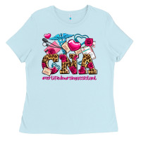 Baby Blue valentines day cna certified nursing assistant Ladies Tee - AdoDesignShop