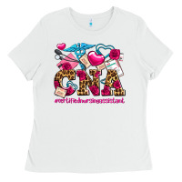 White valentines day cna certified nursing assistant Ladies Tee - AdoDesignShop
