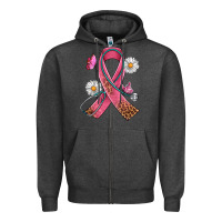 Charcoal Heather Cancer Ribbon Stethoscope Daisy Butterfly Zipper Hoodie - Artiststas