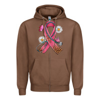 Chestnut Cancer Ribbon Stethoscope Daisy Butterfly Zipper Hoodie - Artiststas