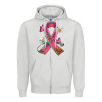 Dove Grey Cancer Ribbon Stethoscope Daisy Butterfly Zipper Hoodie - Artiststas