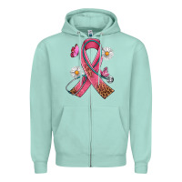 Seafoam Cancer Ribbon Stethoscope Daisy Butterfly Zipper Hoodie - Artiststas
