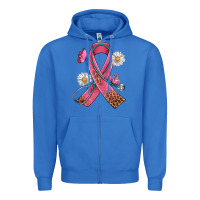 True Royal Cancer Ribbon Stethoscope Daisy Butterfly Zipper Hoodie - Artiststas