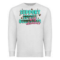 Oatmeal Heather support small businesses big dreams Premium Sweatshirt - MaliasSmallBusiness