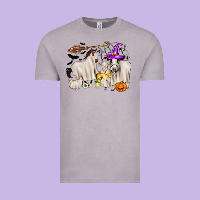 Halloween Farm Animals Vintage Tee Designed By Zillion Design Studio