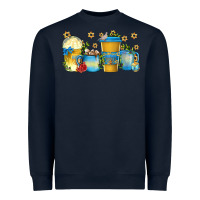 Navy hanukkah coffee cups Heavyweight Sweatshirt - texasbilliewilder