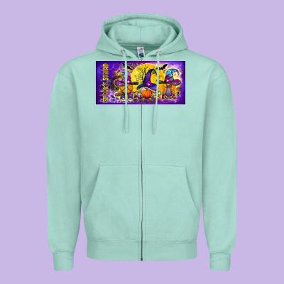 Spooky Squad Mug Zipper Hoodie Designed By Bundleandbundleshop