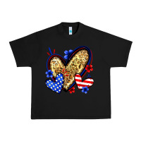 Black American flag heart leopard Urban Heavy Tee - Zillion Design Studio