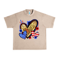 French Oak American flag heart leopard Urban Heavy Tee - Zillion Design Studio