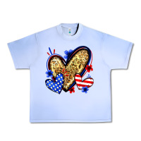 Grape Ice American flag heart leopard Urban Heavy Tee - Zillion Design Studio