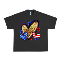 Pigment Black American flag heart leopard Urban Heavy Tee - Zillion Design Studio