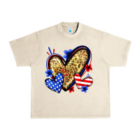 Sandshell American flag heart leopard Urban Heavy Tee - Zillion Design Studio