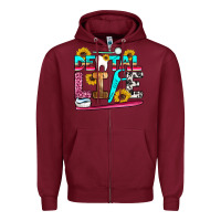 Burgundy dental life Zipper Hoodie - Artiststas