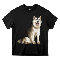 Black Alaskan Malamute Dog Heavy Core Tee - LillyAllenDesigns