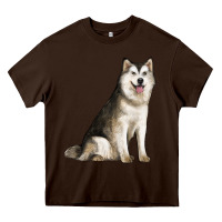 Chocolate Brown Alaskan Malamute Dog Heavy Core Tee - LillyAllenDesigns