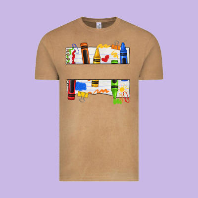 Custom Teacher Name Crayon Vintage Tee Designed By Texasbilliewilder
