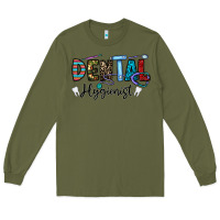 Army Green dental hygienist Long Sleeve Tee - CowhideDigitalArt