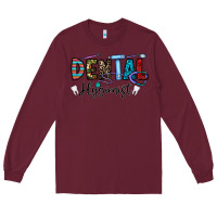 Burgundy dental hygienist Long Sleeve Tee - CowhideDigitalArt