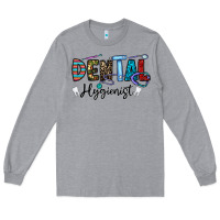 Heather Grey dental hygienist Long Sleeve Tee - CowhideDigitalArt