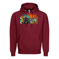 Burgundy love black angus indian headdress Zipper Hoodie - JahusDesignShop