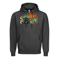 Charcoal Heather love black angus indian headdress Zipper Hoodie - JahusDesignShop