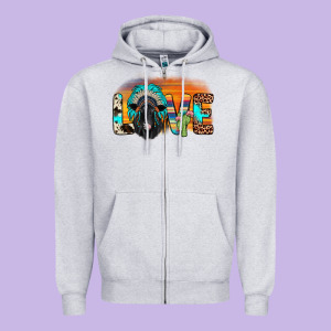 Love Black Angus Indian Headdress Zipper Hoodie Designed By Jahusdesignshop