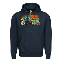 Navy love black angus indian headdress Zipper Hoodie - JahusDesignShop