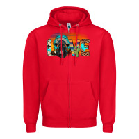 Red love black angus indian headdress Zipper Hoodie - JahusDesignShop