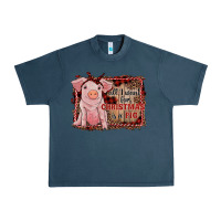 Midnight Navy all i want for christmas is a pig sitting pig Urban Heavy Tee - RanaPortraitStore