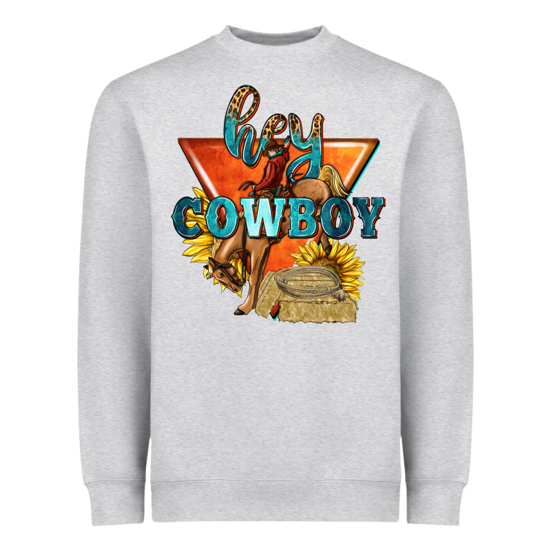 Hey Cowboy With Sunflowers Heavyweight Sweatshirt by texasbilliewilder | Teevron