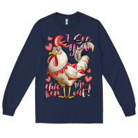 Navy i see you chicken me out Long Sleeve Tee - RacoonDesign