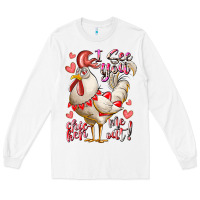 White i see you chicken me out Long Sleeve Tee - RacoonDesign