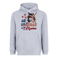 Heather Grey All American Mama Heavyweight Hoodie - LillyAllenDesigns