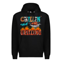 Black chillin and grilling Premium Hoodie - MaliasSmallBusiness
