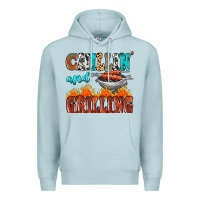 Blue Mist chillin and grilling Premium Hoodie - MaliasSmallBusiness