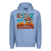 Colony Blue chillin and grilling Premium Hoodie - MaliasSmallBusiness