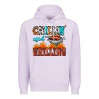 Lilac chillin and grilling Premium Hoodie - MaliasSmallBusiness