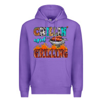 Purple chillin and grilling Premium Hoodie - MaliasSmallBusiness