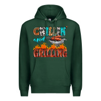 Sports Green chillin and grilling Premium Hoodie - MaliasSmallBusiness