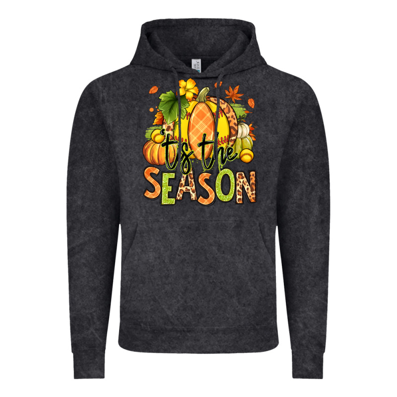 Tis' The Season Fall Softball Vintage Hoodie by RanaPortraitStore | Teevron