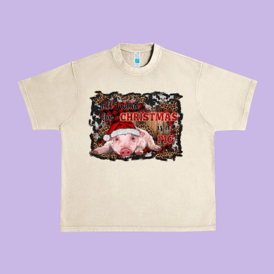 All I Want For Christmas Is A Pig Baby Urban Heavy Tee Designed By Ranaportraitstore