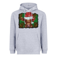 Heather Grey christmas leopard buffalo plaid baby highland cow Heavyweight Hoodie - BarkalooDesign