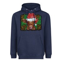 Navy christmas leopard buffalo plaid baby highland cow Heavyweight Hoodie - BarkalooDesign