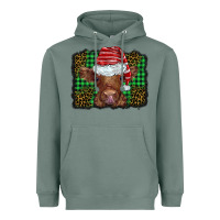 Sage christmas leopard buffalo plaid baby highland cow Heavyweight Hoodie - BarkalooDesign