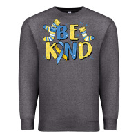 Charcoal Heather be kind Premium Sweatshirt - MaliasSmallBusiness