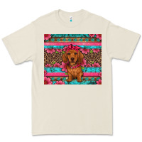 Bone dachshund puppy floral Premium Tee - Artiststas
