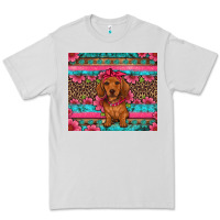 Dove Grey dachshund puppy floral Premium Tee - Artiststas