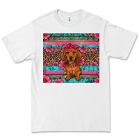 White dachshund puppy floral Premium Tee - Artiststas