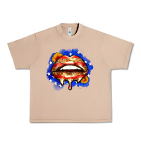 Burro leopard american flag lips Urban Heavy Tee - Zillion Design Studio