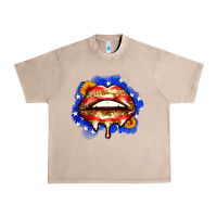 French Oak leopard american flag lips Urban Heavy Tee - Zillion Design Studio